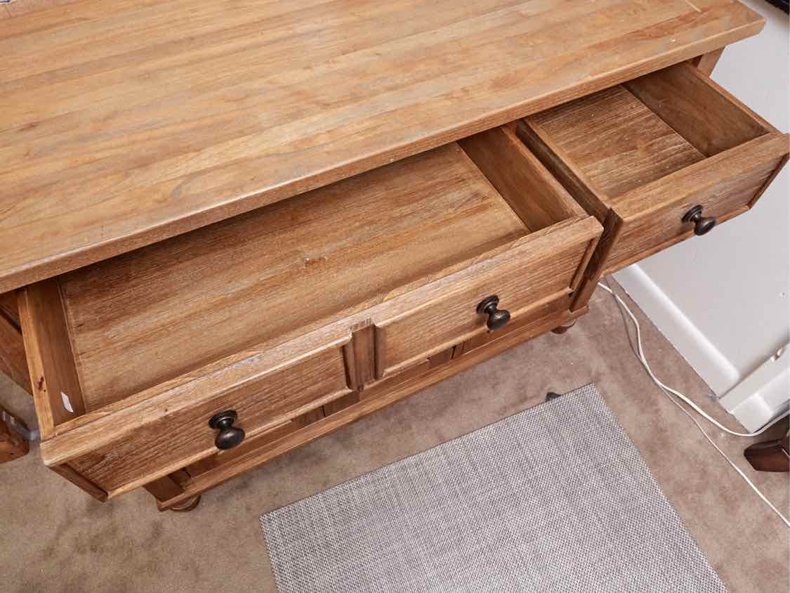 Crate & Barrel Stained Ash  2 Drawer 3 Door  Sideboard
