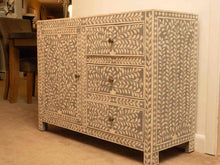 Boston Interiors  Dove Gray With Ivory Bone Inlay 1 Door & 3 Drawer Chest