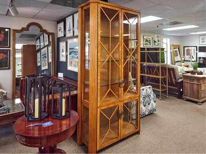 Baker Regency Style 2 Glass Door Display Cabinets
