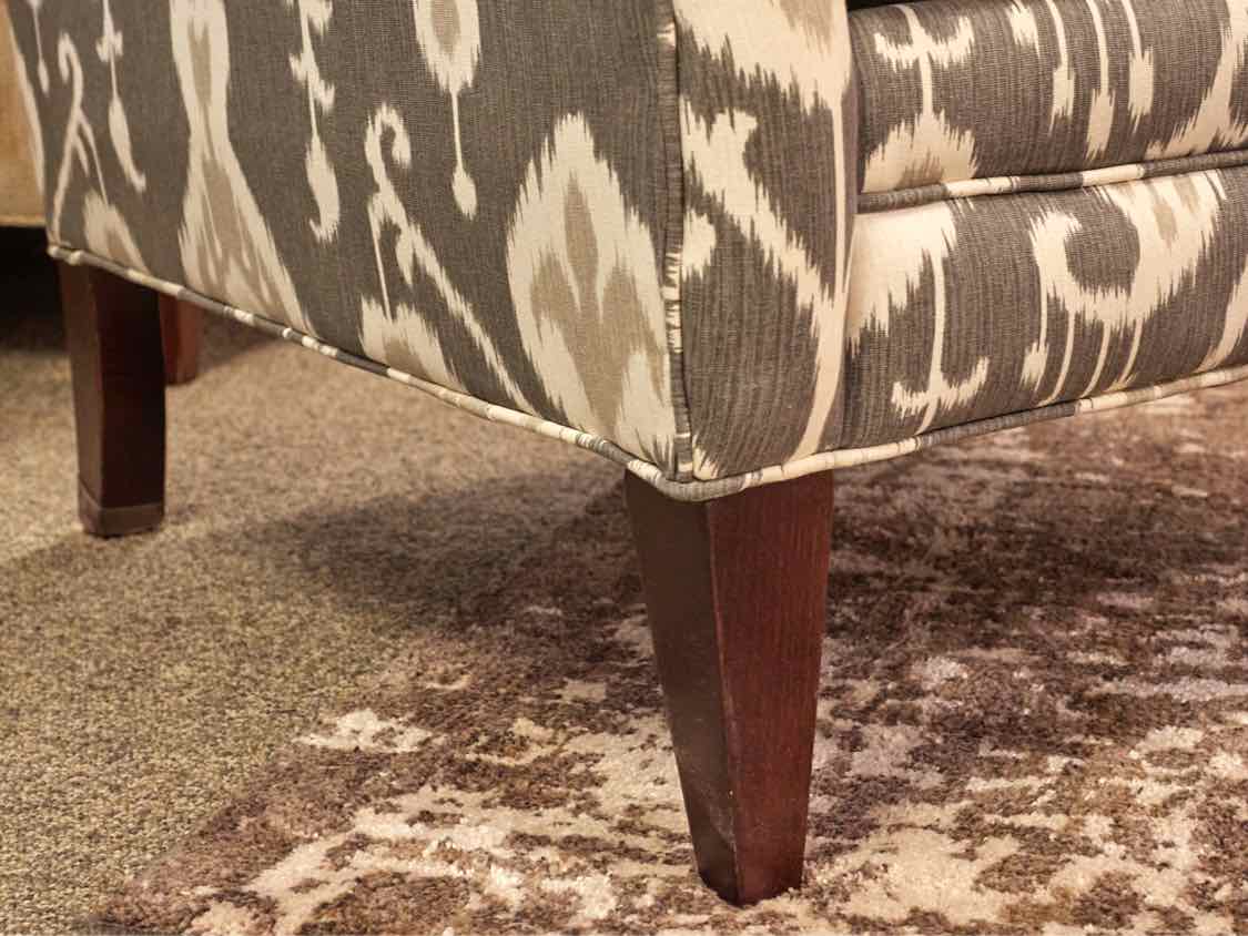 Boston Interiors Arm Chair in Ikat Pattern Upholstery