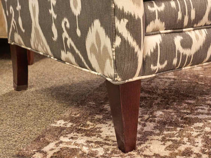 Boston Interiors Arm Chair in Ikat Pattern Upholstery