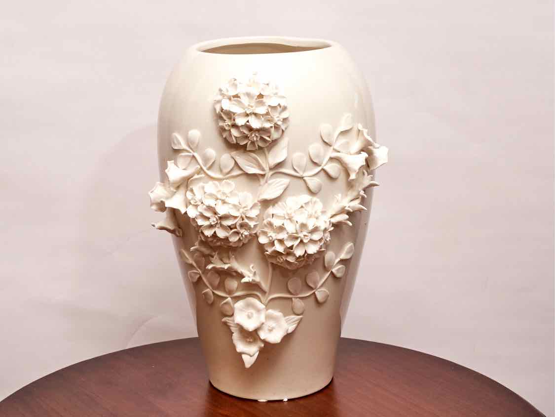 Cream Ceramic Floral Vase