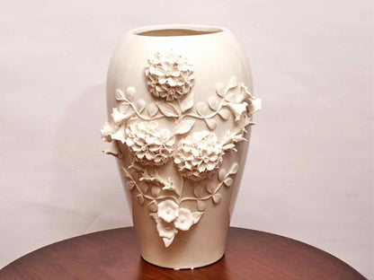 Cream Ceramic Floral Vase