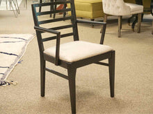 Set of Six MCM Dining Chairs in Black W/ Upholstered Seats