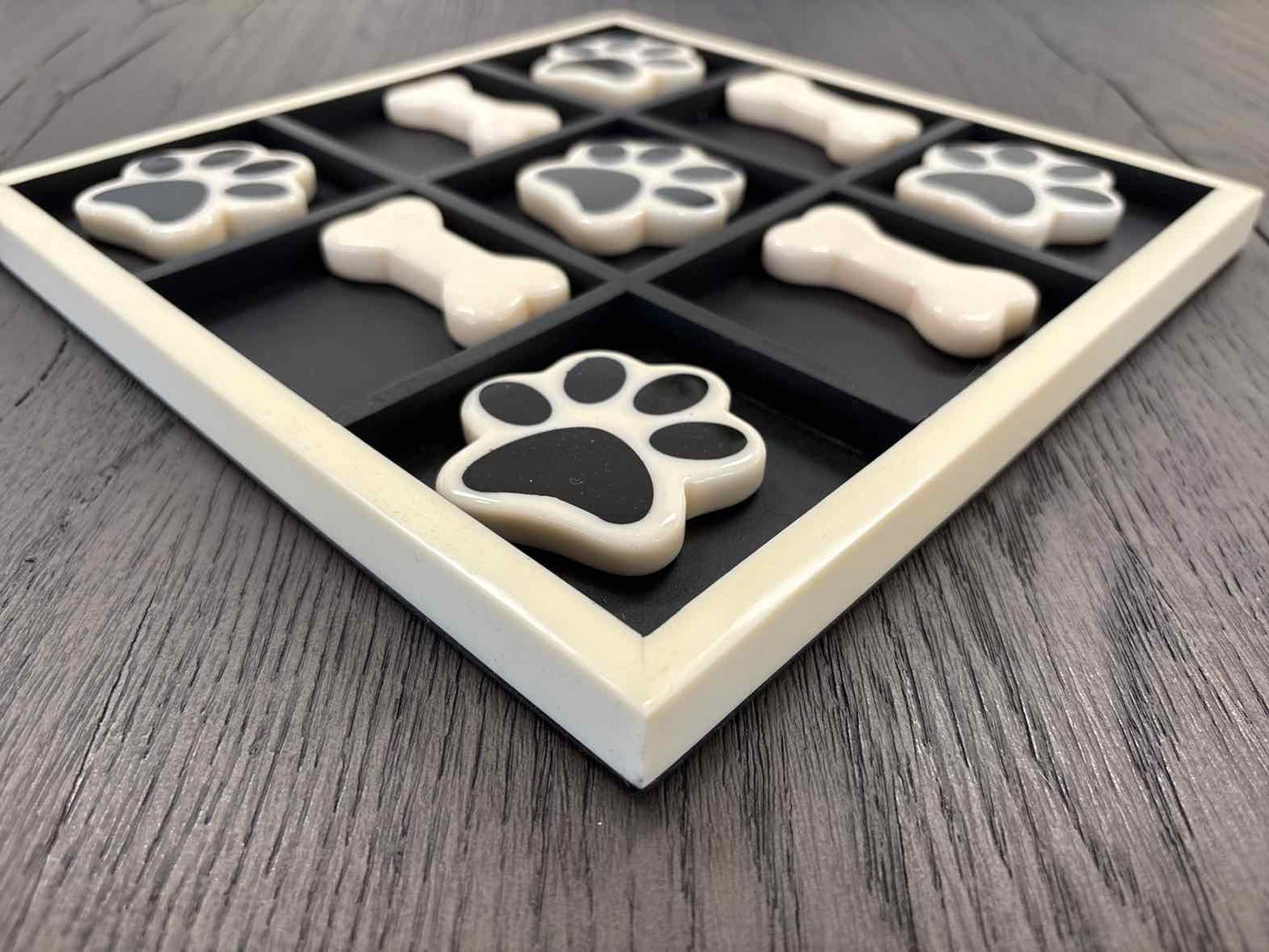 Dog Tic-Tac-Toe in Black & Ivory