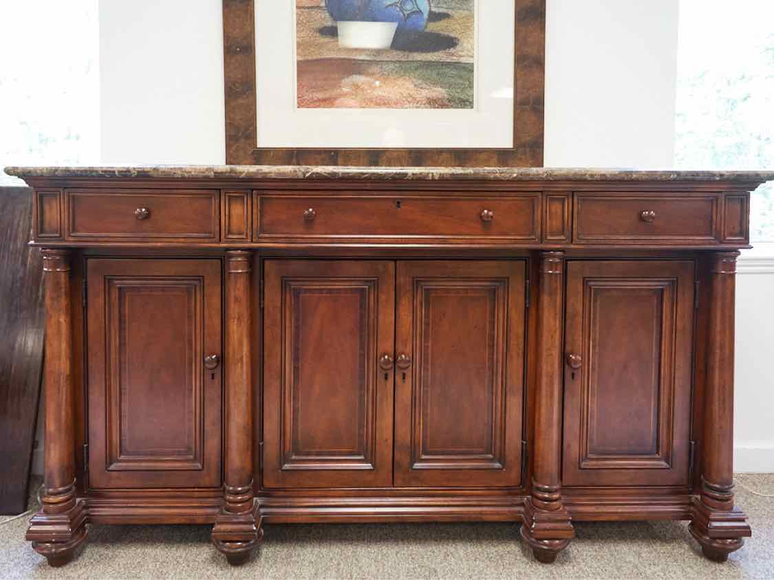 Thomasville Marble Top Mahogany Server