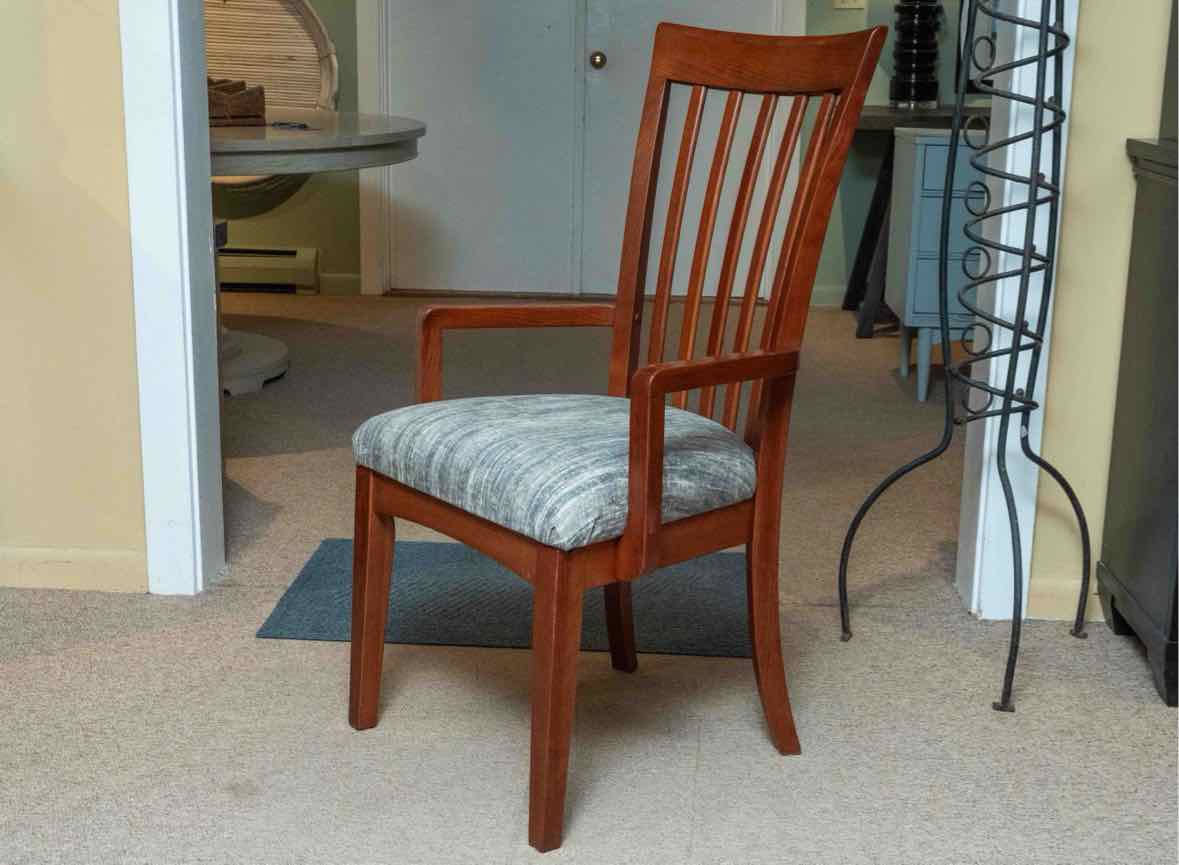 Birch Dining Table & (6) Birch Slat Back Dining Chair Set