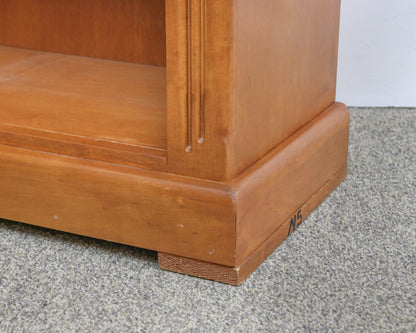 Maple Adjustable Four Shelf Bookcase W/ Reeded   Sides