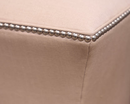 Pair of Curved Square Upholstered Ottomans