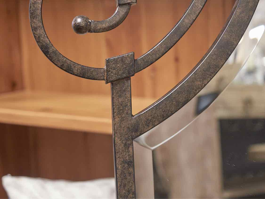 Forged Iron Beveled Glass Mirror