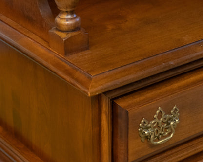 Pair of Cherry Wood 1 Drawer Nightstands with Open Storage