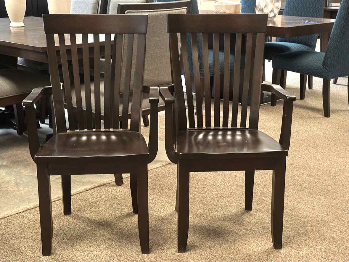 Pair of Cat Greek Cherry  "Monterey" Arm  Dining Chairs