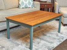 Natural Pine Top 'Aqua Shell' Finish Legs Cocktail Table