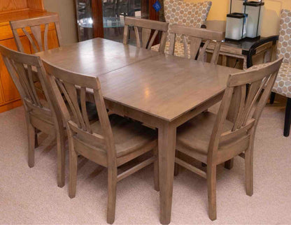 Grey Finish Rectangular Butterfly Leaf  Table & 6 Chair Set