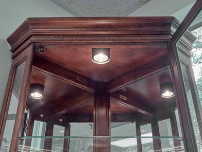 Howard Miller Lighted Cherry Corner Display Cabinet