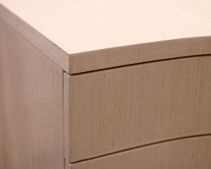 Natural Grasscloth 7-Drawer Desk