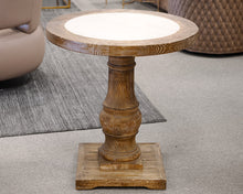 Arhaus Rustic Round Marble Top Side Table