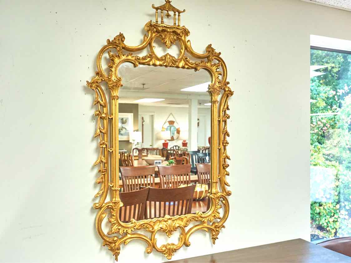 Carvers Guild Pagoda Chippendale Gold Mirror