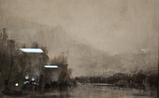 'Muted Horizons A' Landscape in Antique Gold Frame