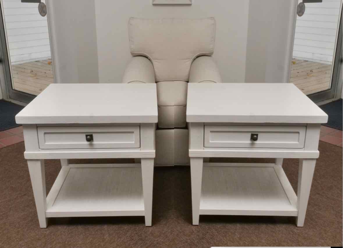 Pair of Tommy Bahama by Lexington Coastal White Finish Side Tables
