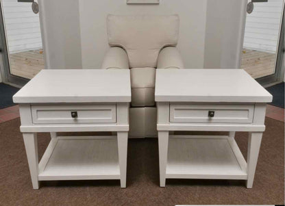Pair of Tommy Bahama by Lexington Coastal White Finish Side Tables