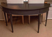 Ethan Allen Black Finish Demilune Console