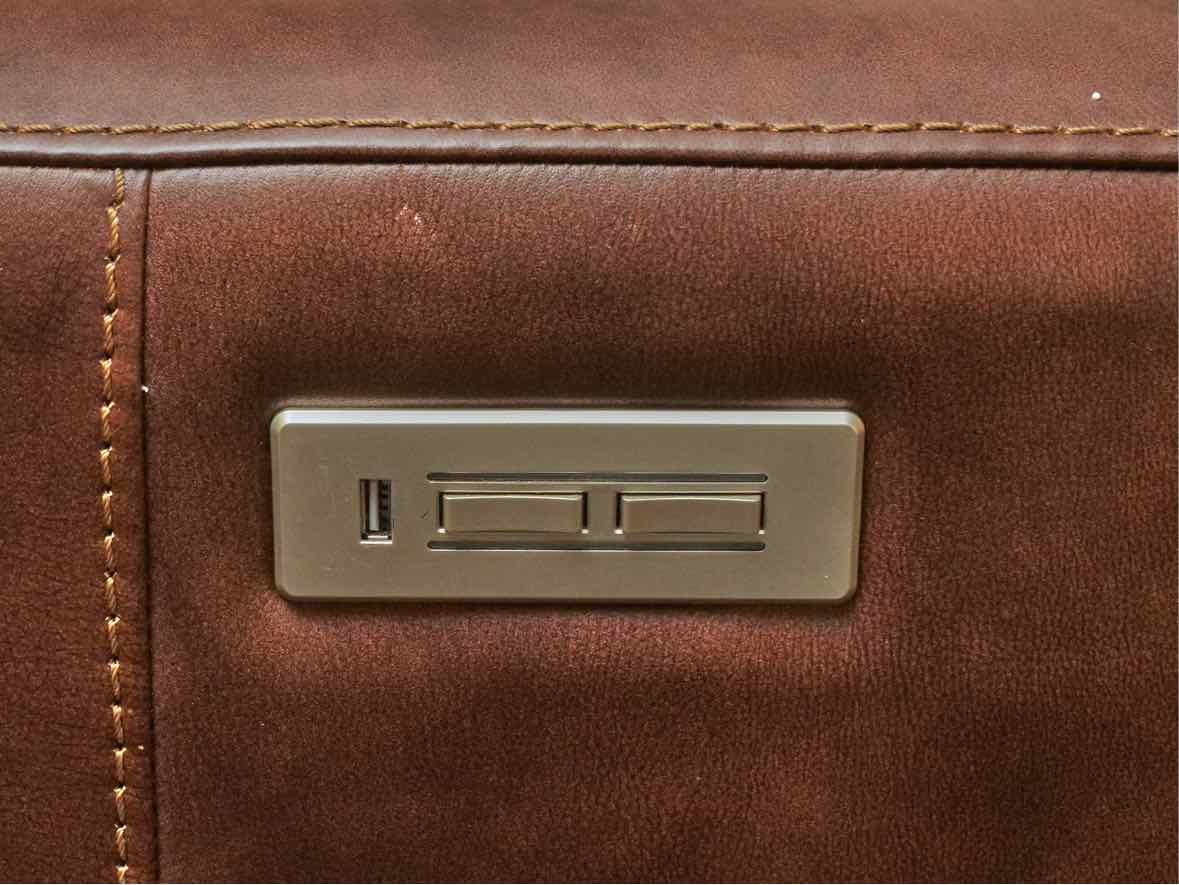 Bernhardt   3 Cushion Sofa  Chestnut Brown Leather Power  Recliner