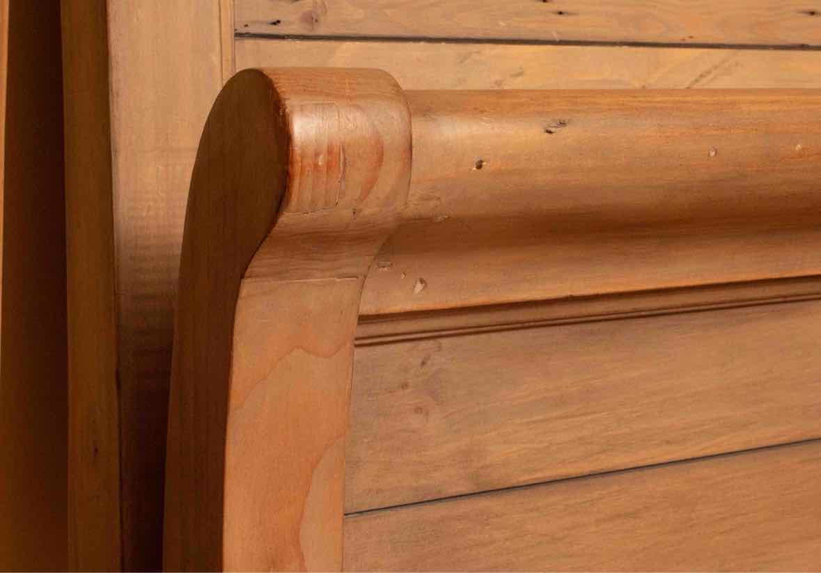 Four Hands Reclaimed Wood  King Sleigh Bed in Sundried Wheat Finish