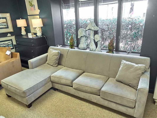 Bauhaus  2 Piece Sectional in Smoke Grey Performance Upholstery