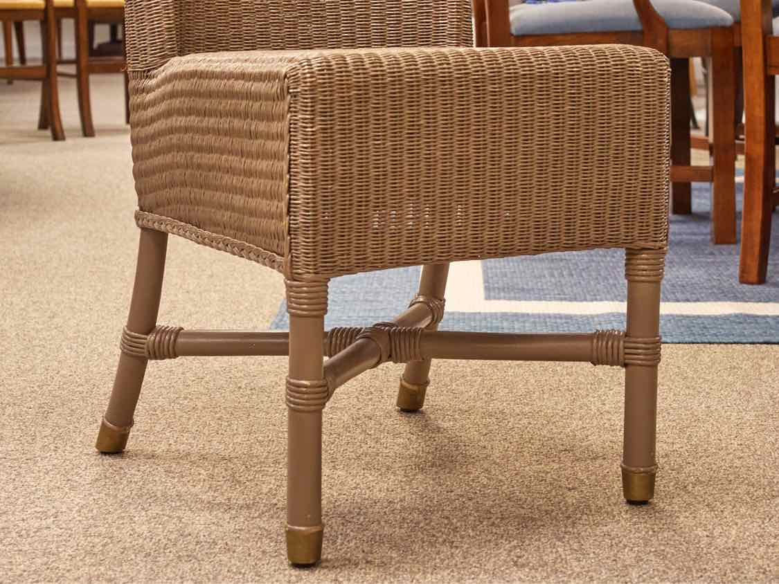 Set of 4 Janus et Cie Taupe Wicker Chairs