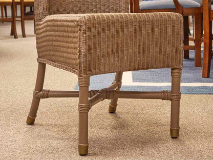 Set of 4 Janus et Cie Taupe Wicker Chairs