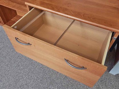 Bookcase with Lateral File Cabinet in Maple with Cherry Finish