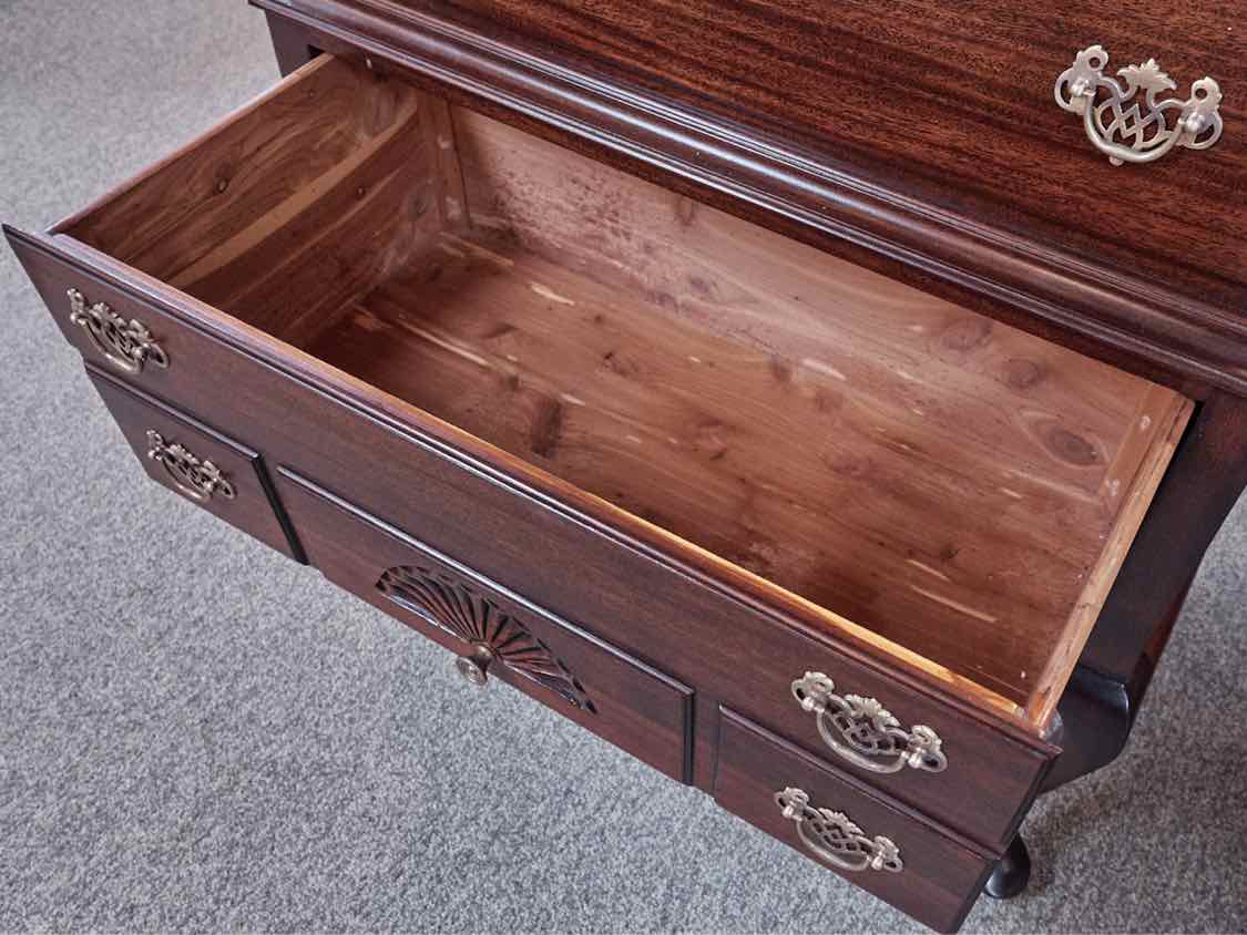 Solid Mahogany Six Drawer Highboy