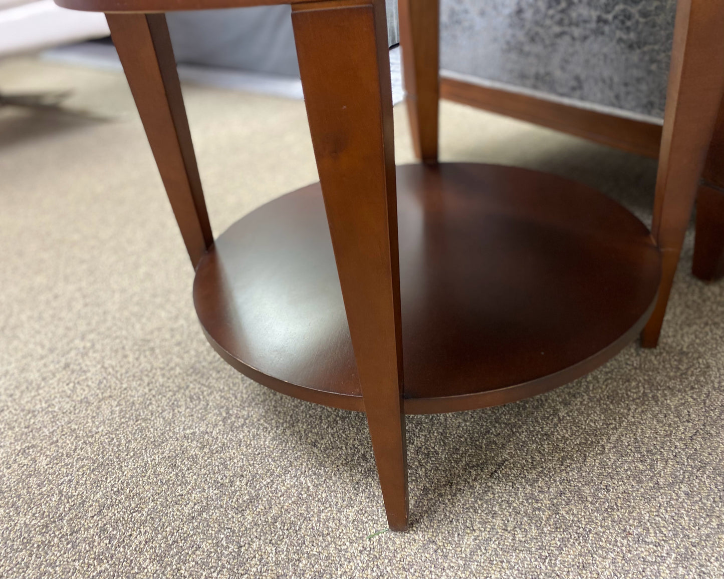 HBF Popular Wood Round Side Table with Shelf