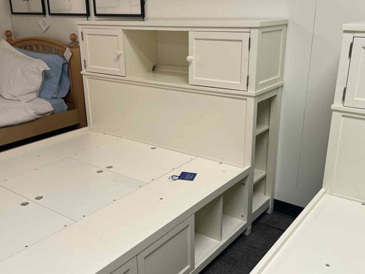PB Teen Off-White Platform Storage Bed w/ Hutch
