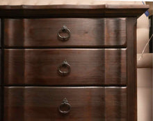Espresso Finish Oak 8 Drawer With Metal Pull Handles Dresser