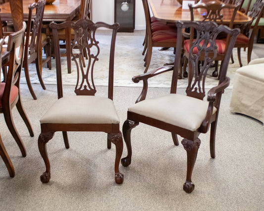 Set of Six Ethan Allen Chippendale Dining Chairs