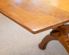 Maple Extension Dining Table With (2) Pull Out Leaves On Trestle Base