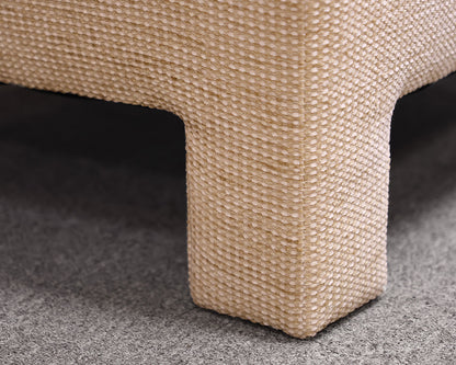 Armless Chair and Ottoman in Oatmeal