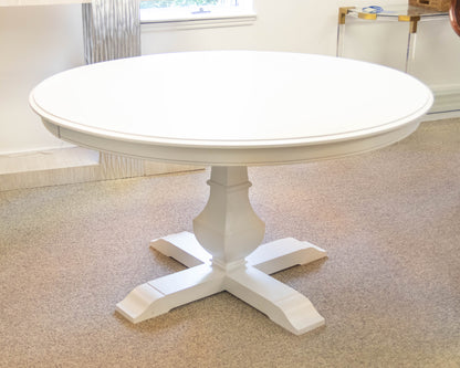 Gat Creek Maitland Pedestal 54" Round Table in Classic Snowdrift Finish
