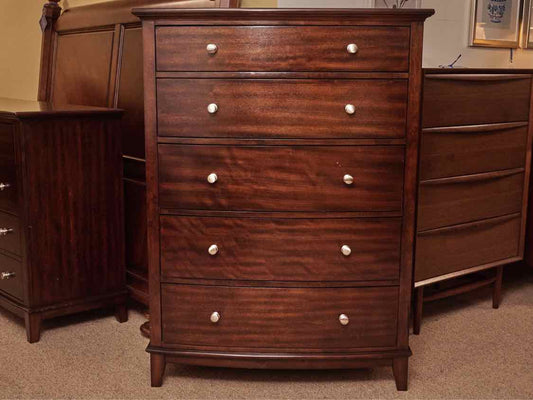 Ribboned Mahogany 5 Drawer Chest