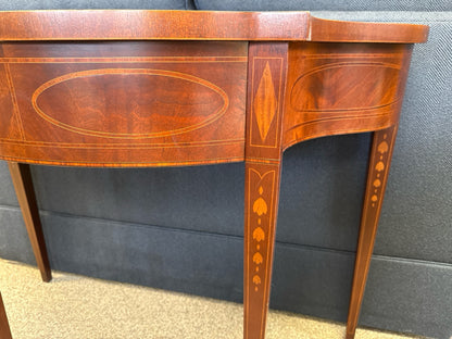 Inalid Mahogany Veneer Demilune