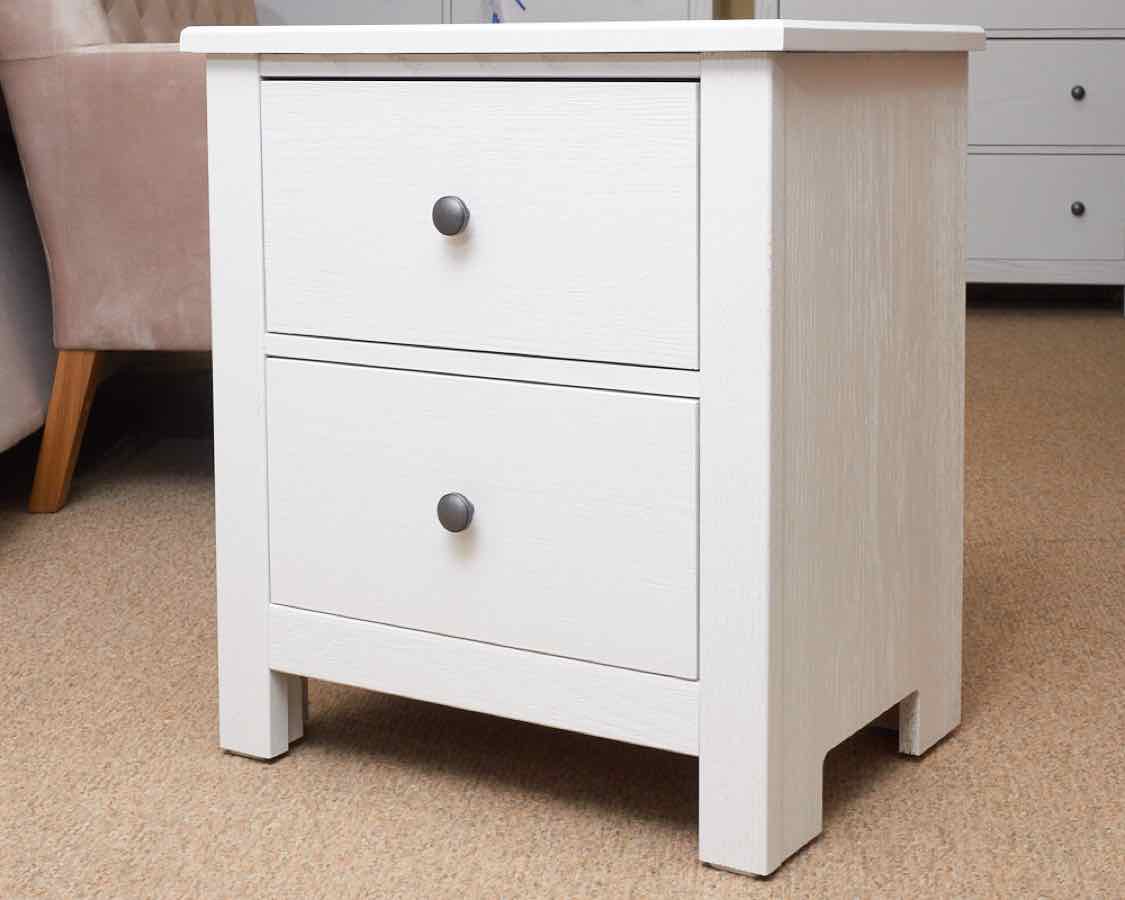 Vaughan Bassett White Finish Fundamentals 2 Drawer Nightstand