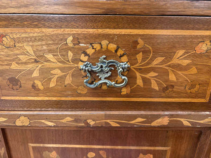Antique Biedermeier 2-Piece Inlaid Cabinet