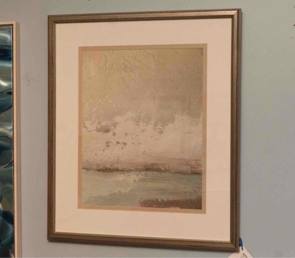 'Eastern Shore II'' Double Matted Silver Frame Under Glass Print