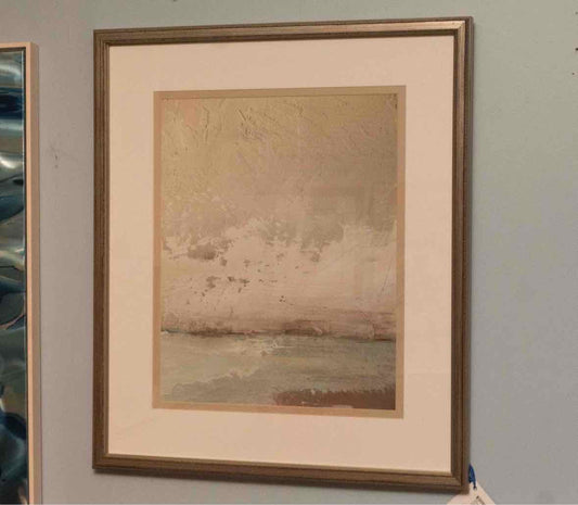 'Eastern Shore II'' Double Matted Silver Frame Under Glass Print