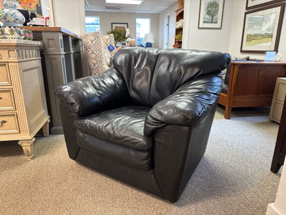 Black Leather Contemporary Chair
