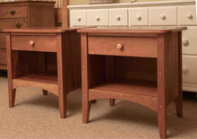Pair Of Pompanoosuc Mills Natural Cherry 1 Drawer & Shelf  Nightstands