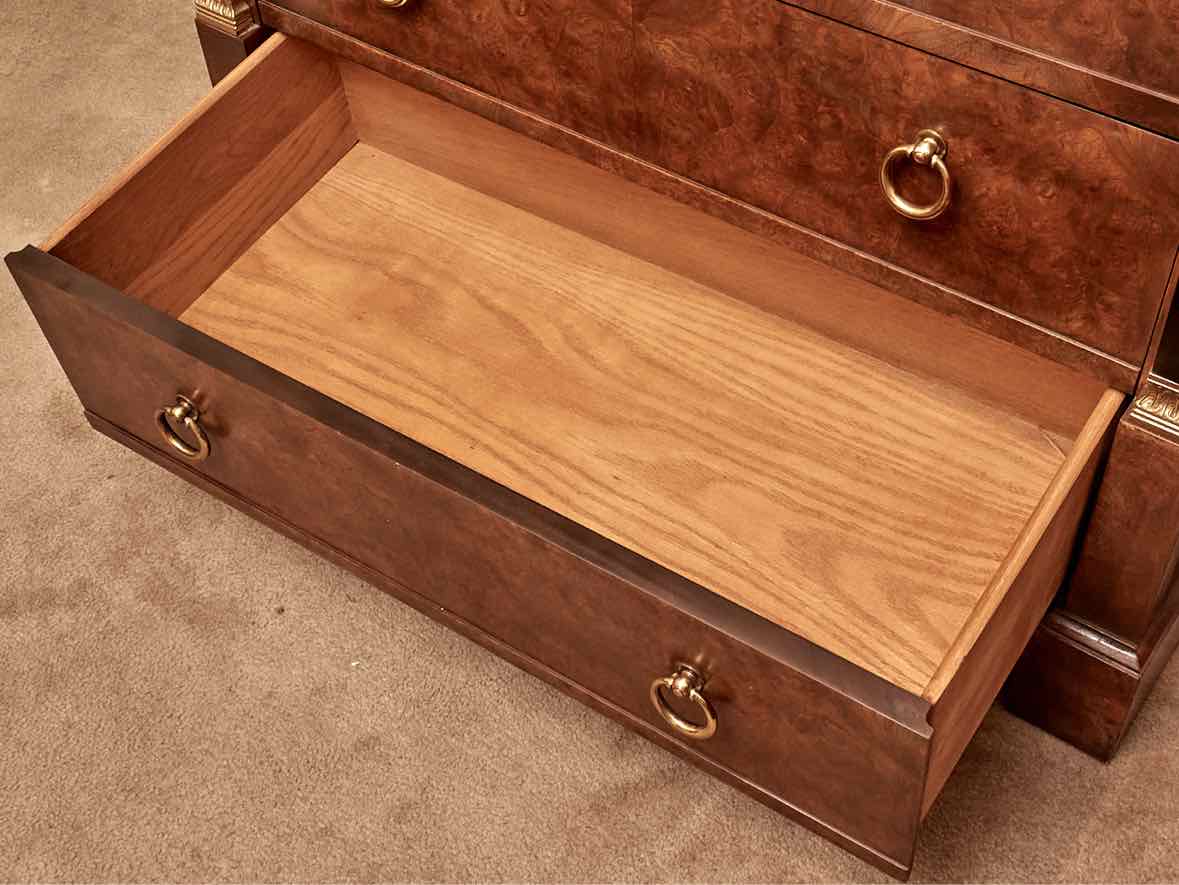 Baker Regency Burled Wood Secretary Desk