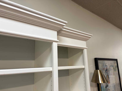 White and Cherry Custom Built Bookcase and Storage Cabinet